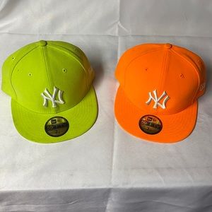 new caps, green and orange colors, NY, size 7 1/2,59.6 cm